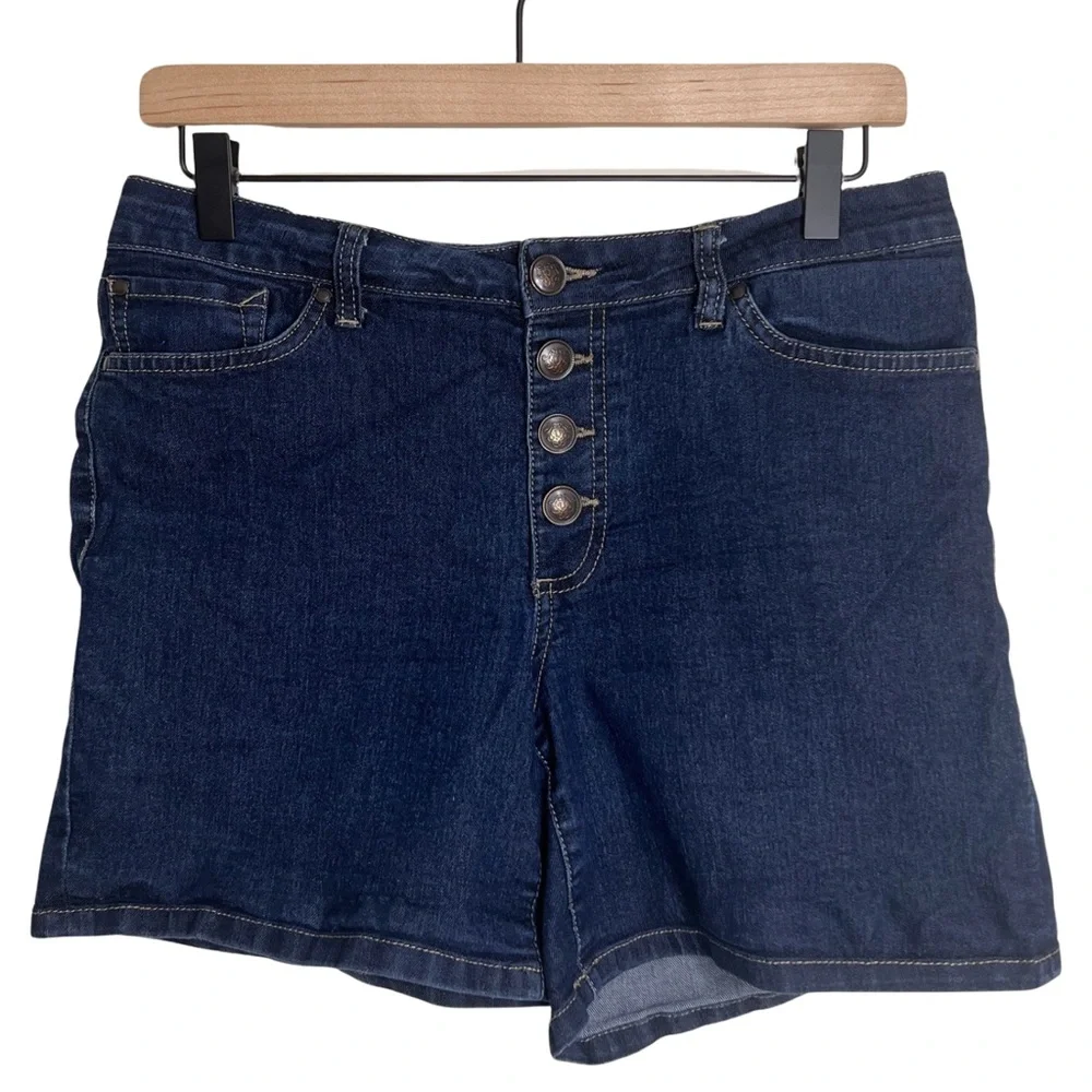 Jessica Simpson High Rise Dark Wash Denim Shorts - Picture 1 of 7